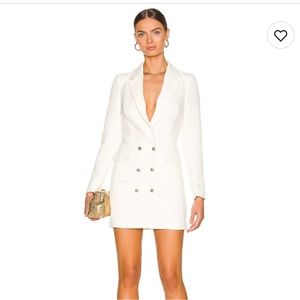 REVOLVE MADELINE WHITE BLAZER DRESS